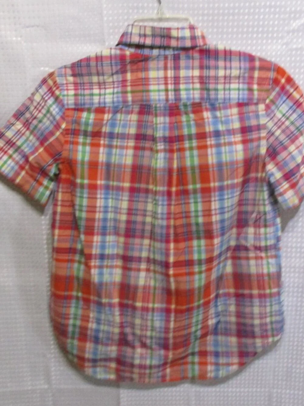 Ralph Lauren Multicolor Boy's Plaid Button Up Short Sleeve Dress Shirt  Sz. M